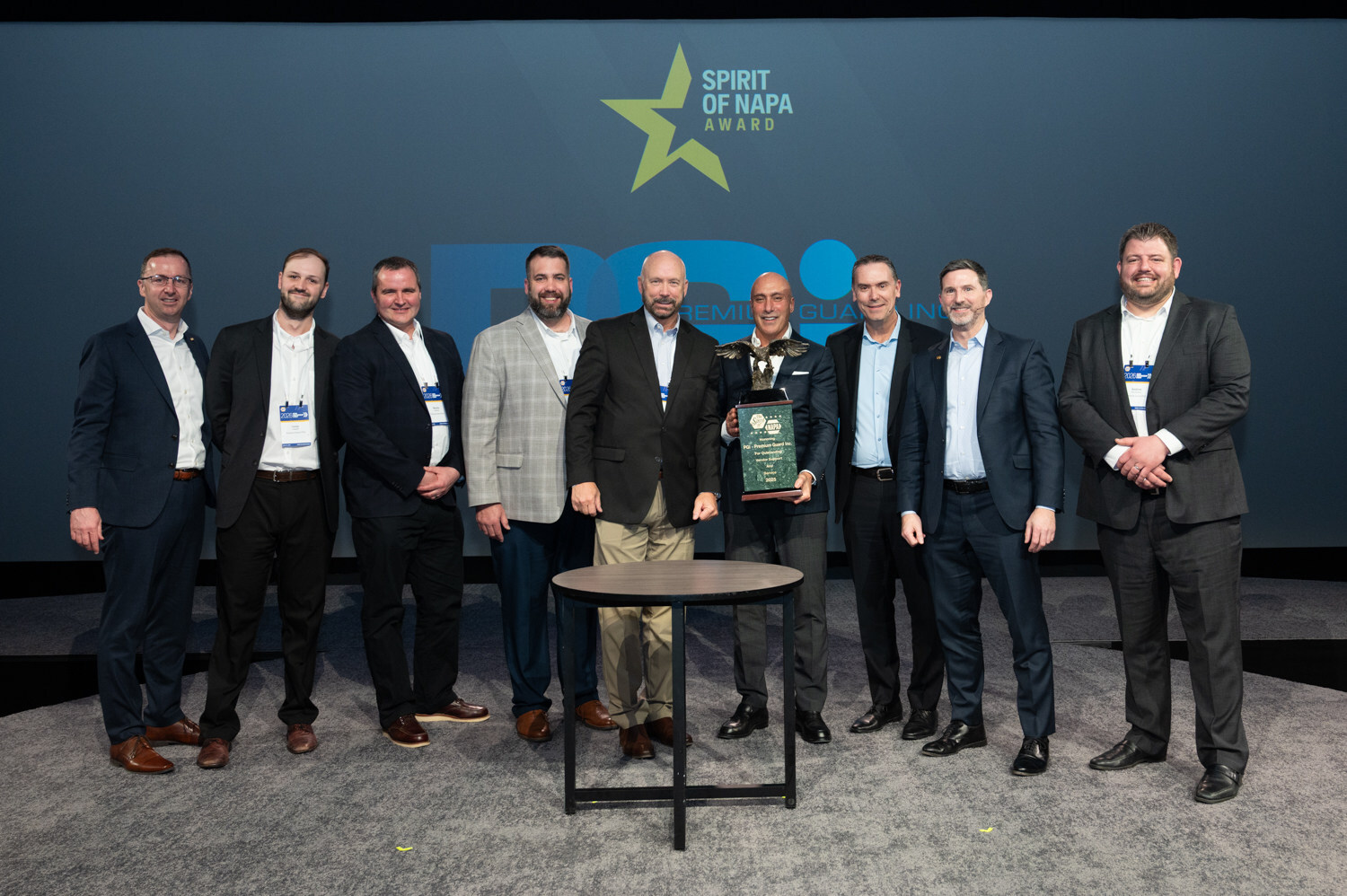 PGI team accepts the Spirit of NAPA award